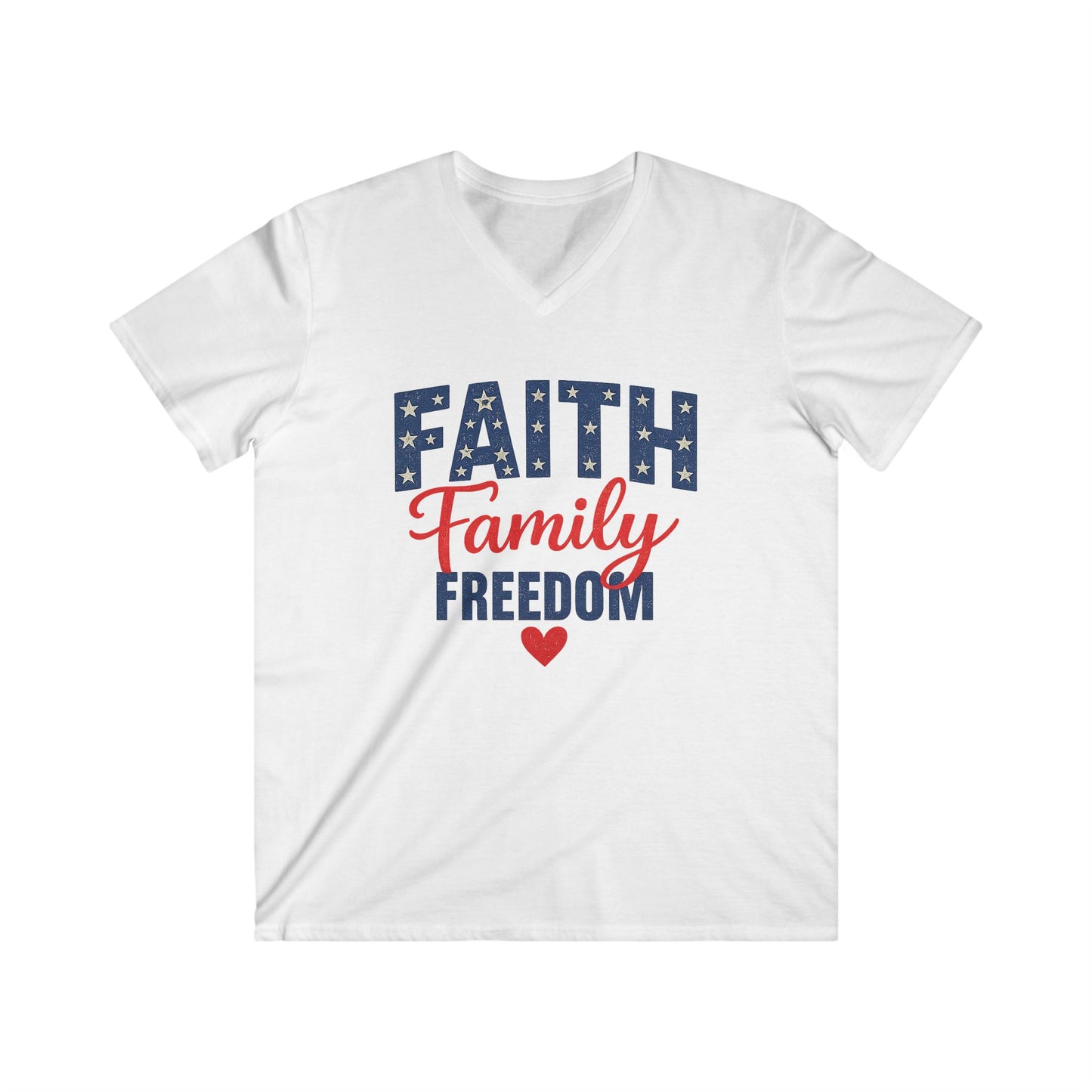 FAITH FAMILY FREEDOM - PREMIUM V-NECK T-SHIRT