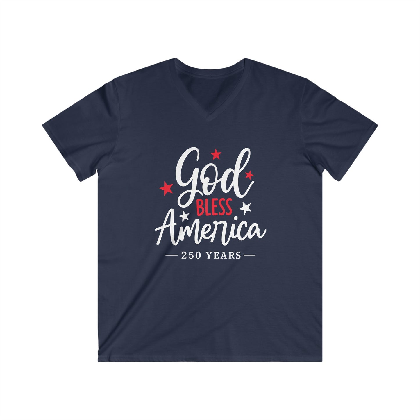 GOD BLESS AMERICA 250/FRONT - V-NECK PREMIUM T-SHIRT