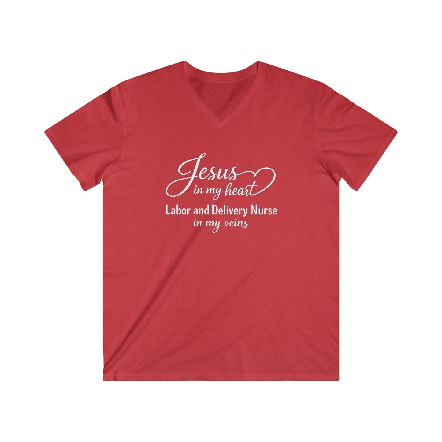JESUS IN MY HEART - V-NECK PREMIUM T-SHIRT