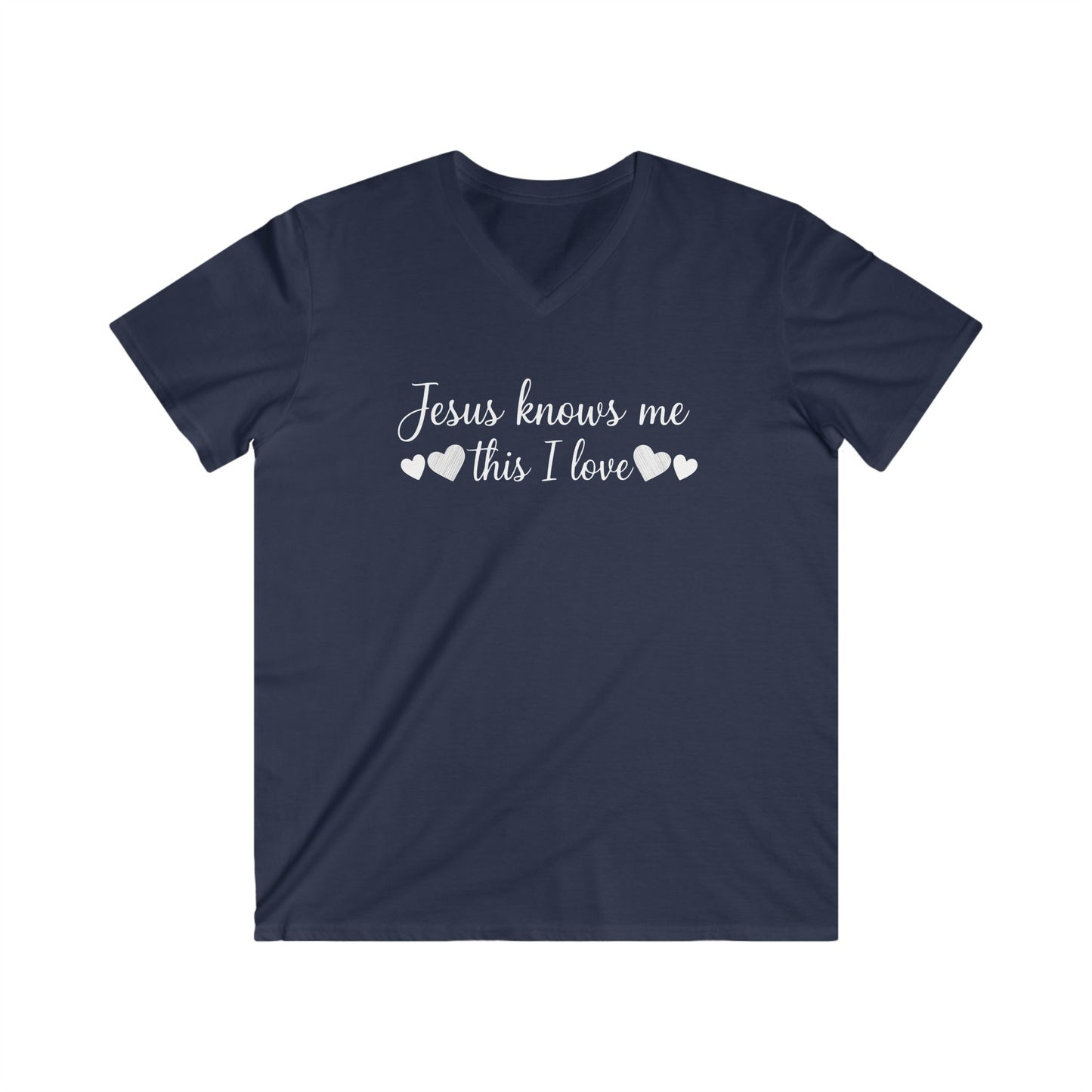 JESUS KNOWS ME - V-NECK PREMIUM T-SHIRT