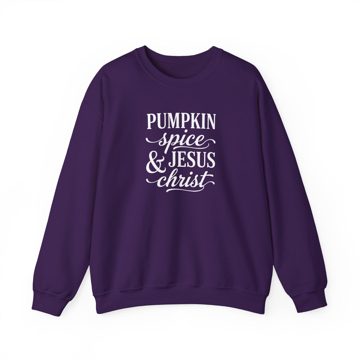 PUMPKIN SPICE AND JESUS CHRIST - MEDIUM-HEAVY WEIGHT SWEATSHIRT