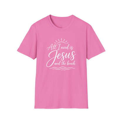 ALL I NEED IS JESUS AND THE BEACH - PREMIUM T-SHIRT