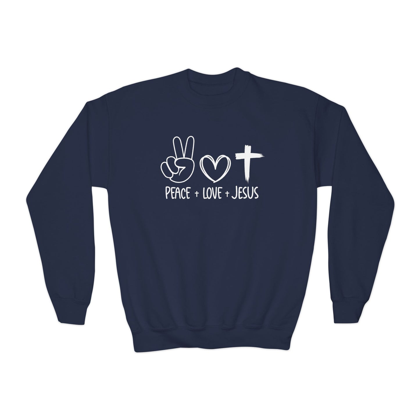 PEACE LOVE JESUS - YOUTH SWEATSHIRT