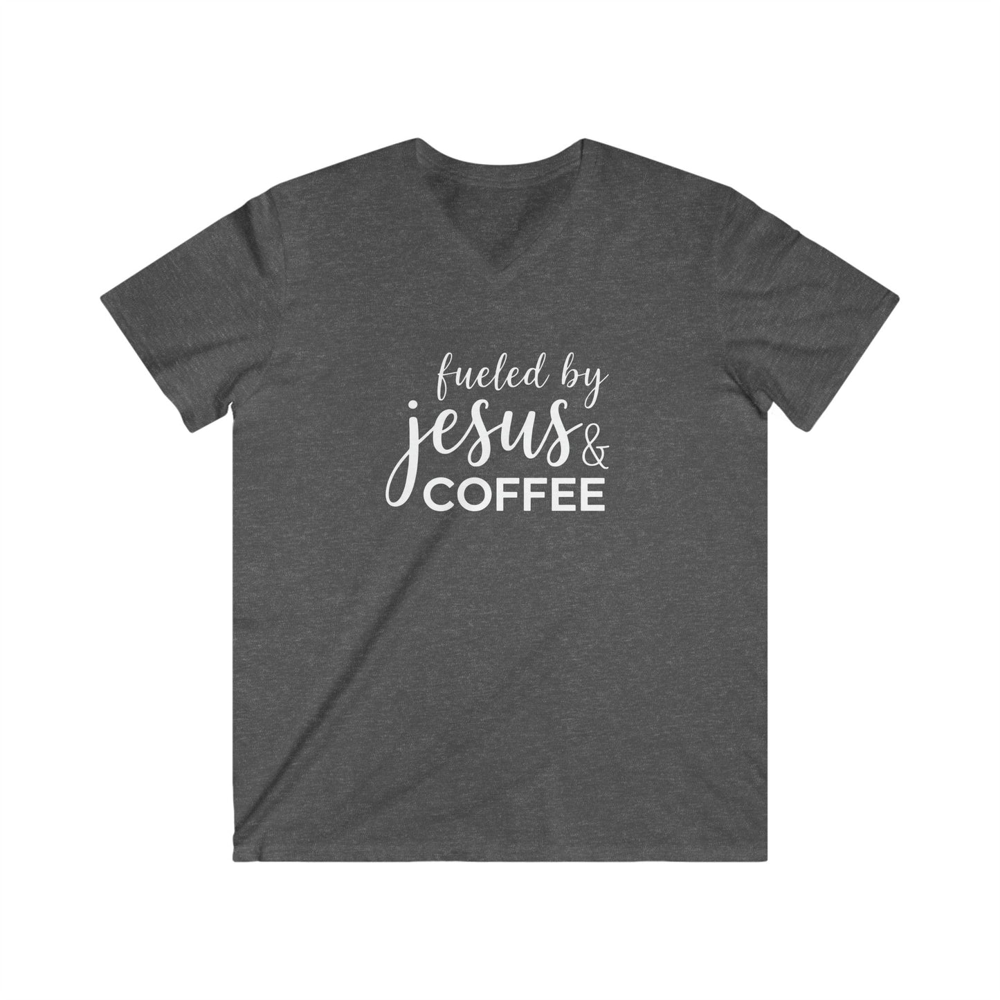 FUELED BY JESUS - V-NECK PREMIUM T-SHIRT