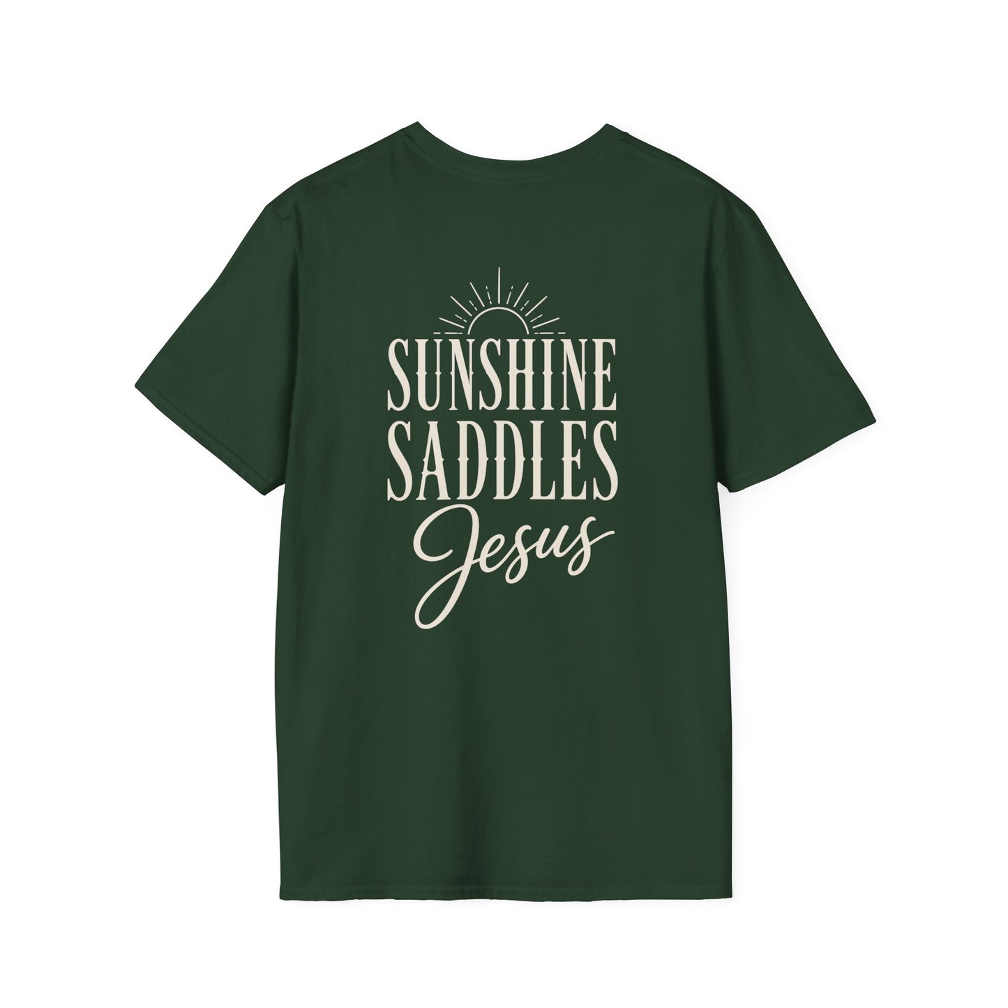 JESUS SUNSHINE SADDLES - PREMIUM T-SHIRT