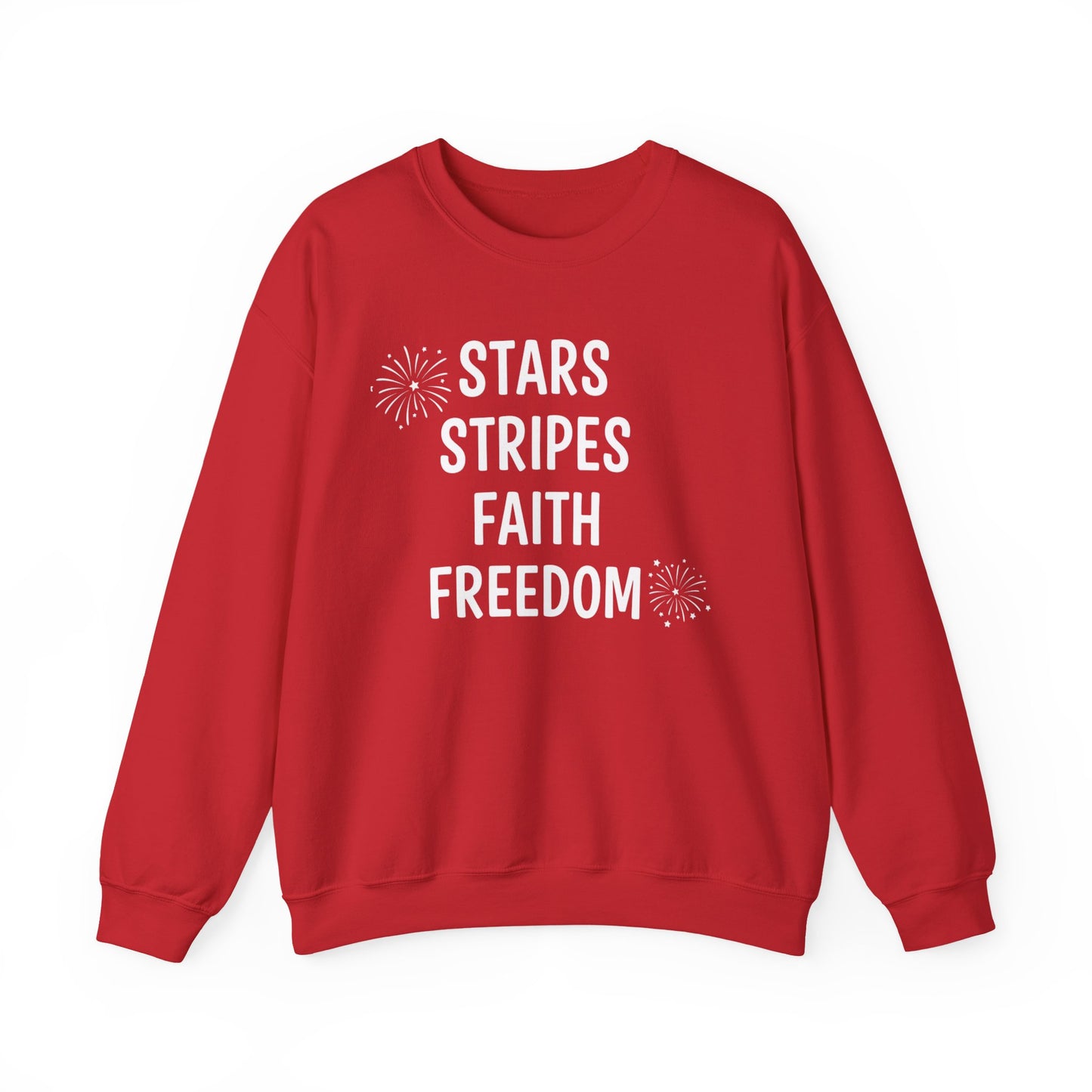 STARS STRIPES FAITH FREEDOM - MEDIUM-HEAVY WEIGHT SWEATSHIRT