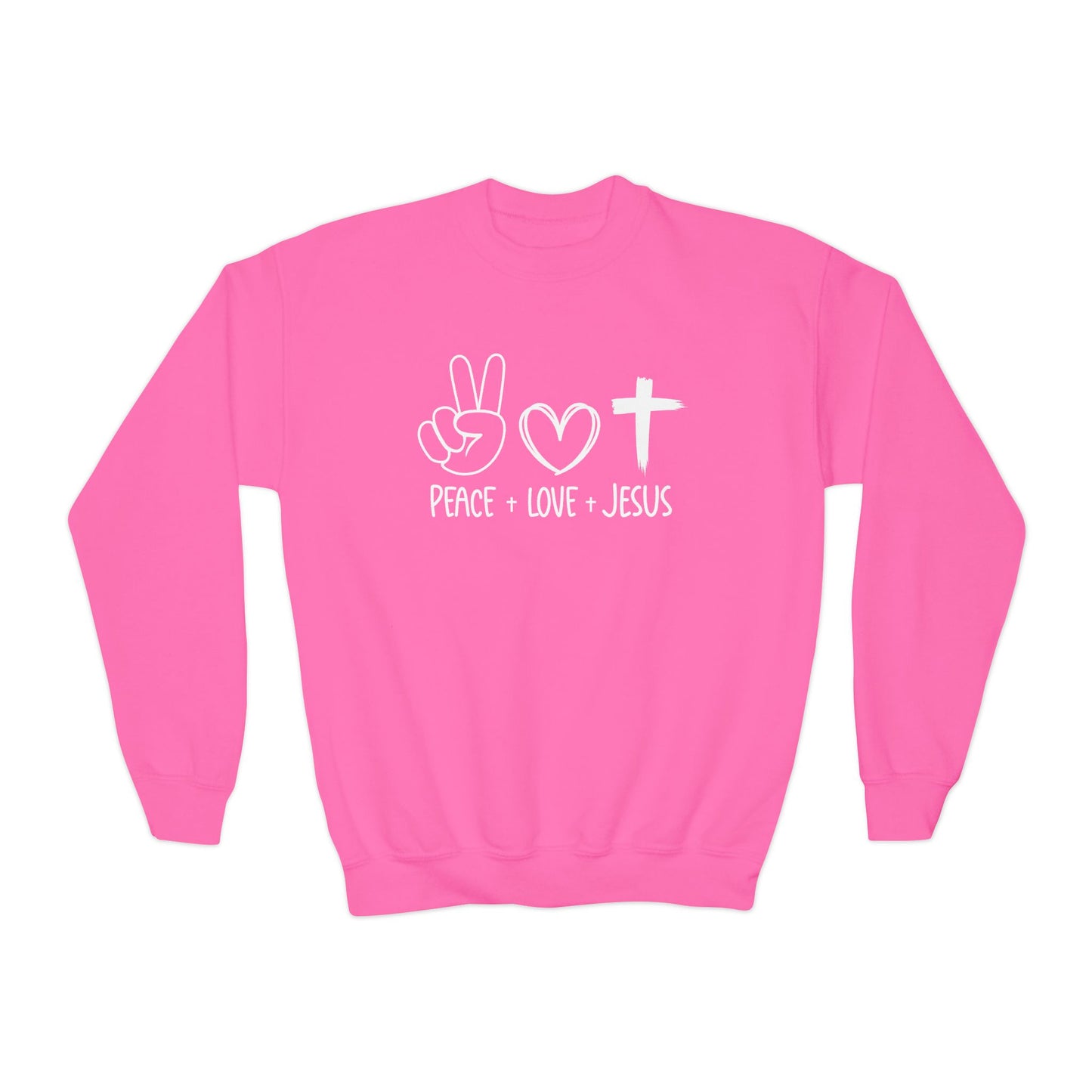 PEACE LOVE JESUS - YOUTH SWEATSHIRT