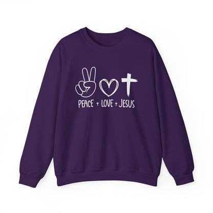 PEACE LOVE JESUS - MEDIUM-HEAVY WEIGHT SWEATSHIRT