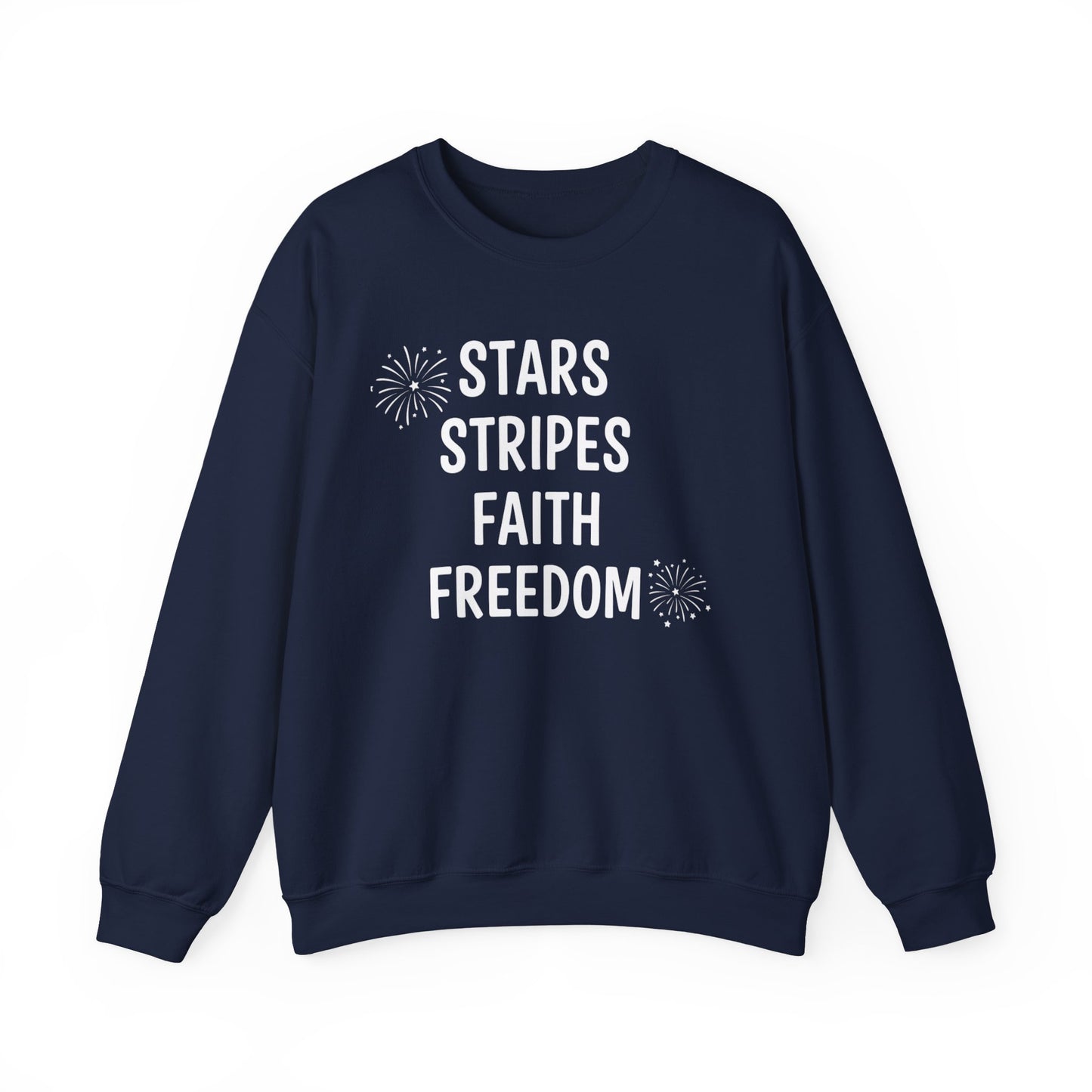 STARS STRIPES FAITH FREEDOM - MEDIUM-HEAVY WEIGHT SWEATSHIRT