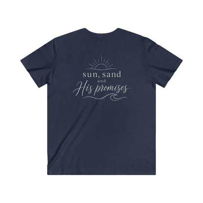 SUN SAND HIS PROMISES - V-NECK PREMIUM T-SHIRT