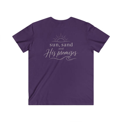 SUN SAND HIS PROMISES - V-NECK PREMIUM T-SHIRT