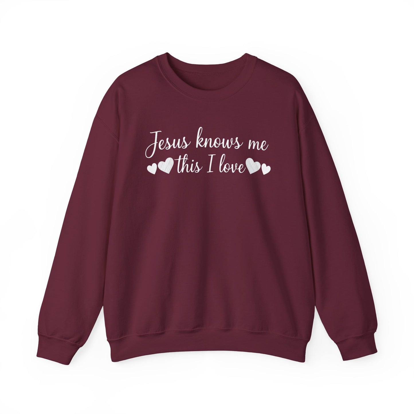 JESUS KNOWS ME THIS I LOVE - MEDIUM-HEAVY WEIGHT SWEATSHIRT