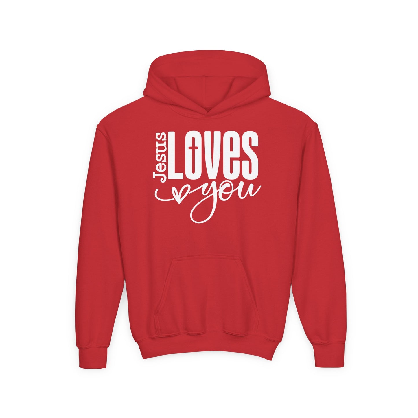 JESUS LOVES YOU - YOUTH MEDIUM-HEAVY WEIGHT HOODIE