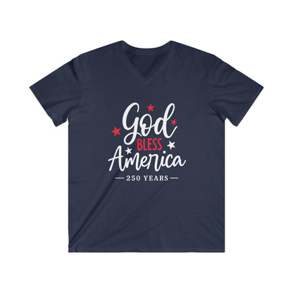 GOD BLESS AMERICA 250/FRONT - V-NECK PREMIUM T-SHIRT