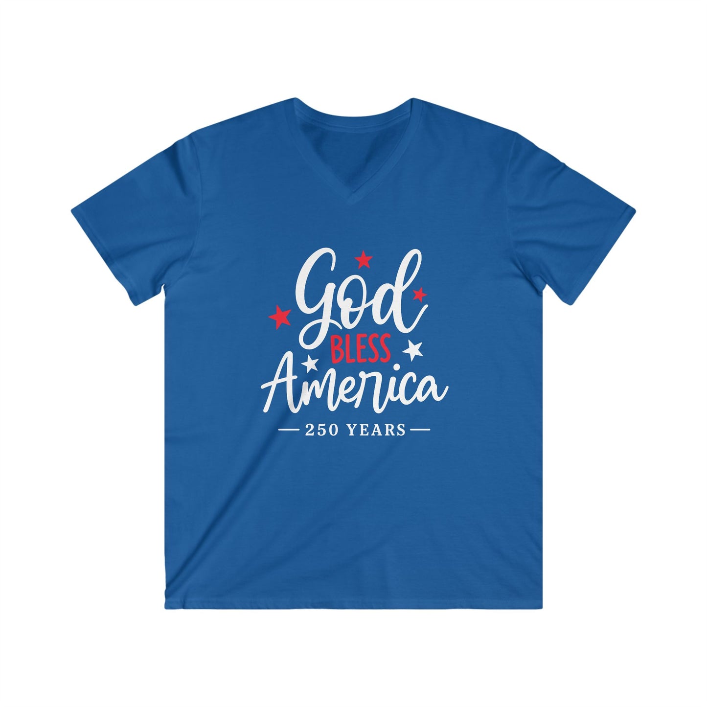 GOD BLESS AMERICA 250/FRONT - V-NECK PREMIUM T-SHIRT