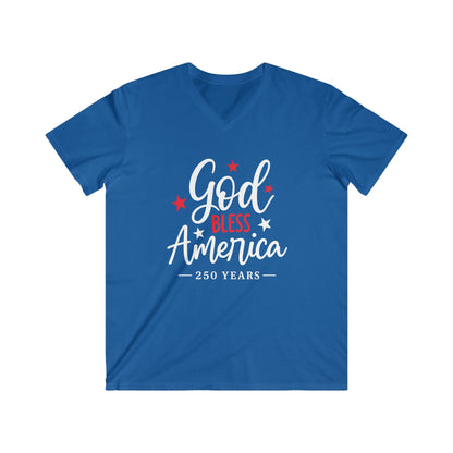 GOD BLESS AMERICA 250/FRONT - V-NECK PREMIUM T-SHIRT