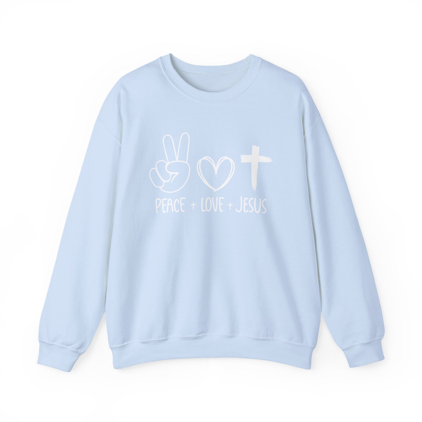 PEACE LOVE JESUS - MEDIUM-HEAVY WEIGHT SWEATSHIRT