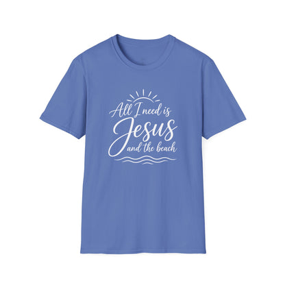 ALL I NEED IS JESUS AND THE BEACH - PREMIUM T-SHIRT