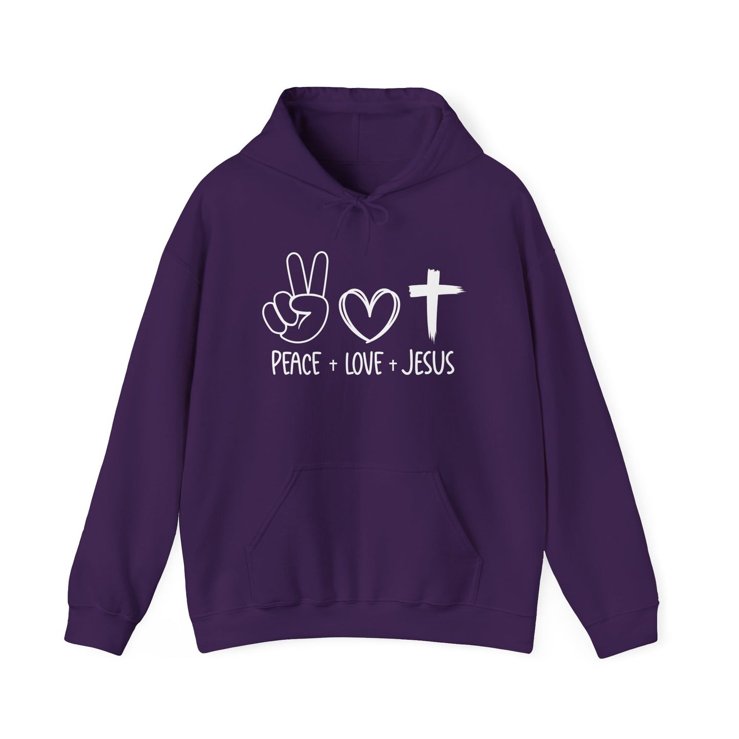PEACE LOVE JESUS - MEDIUM-HEAVY WEIGHT HOODIE