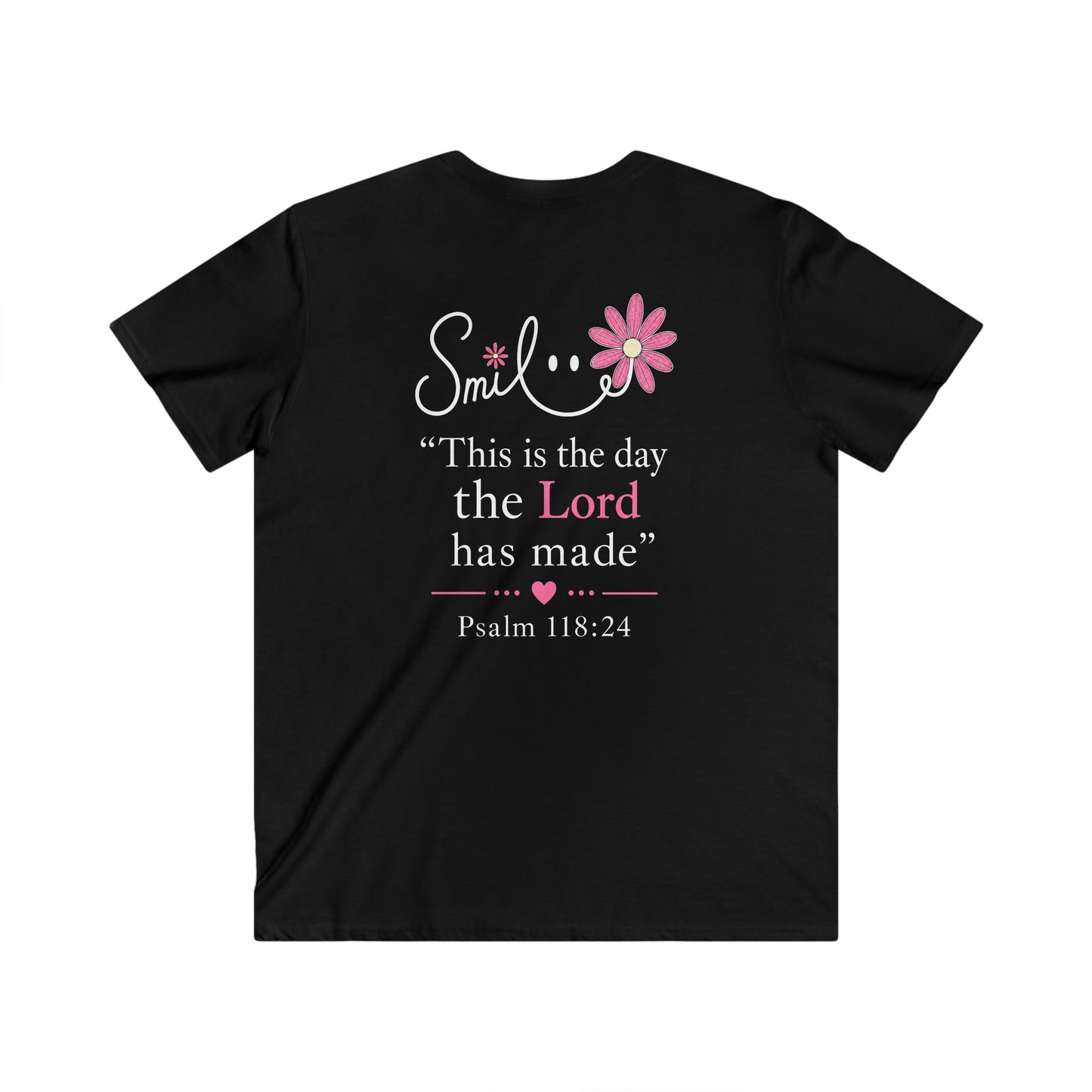 SMILE THIS IS THE DAY THE LORD MADE - V-NECK PREMIUM T-SHIRT
