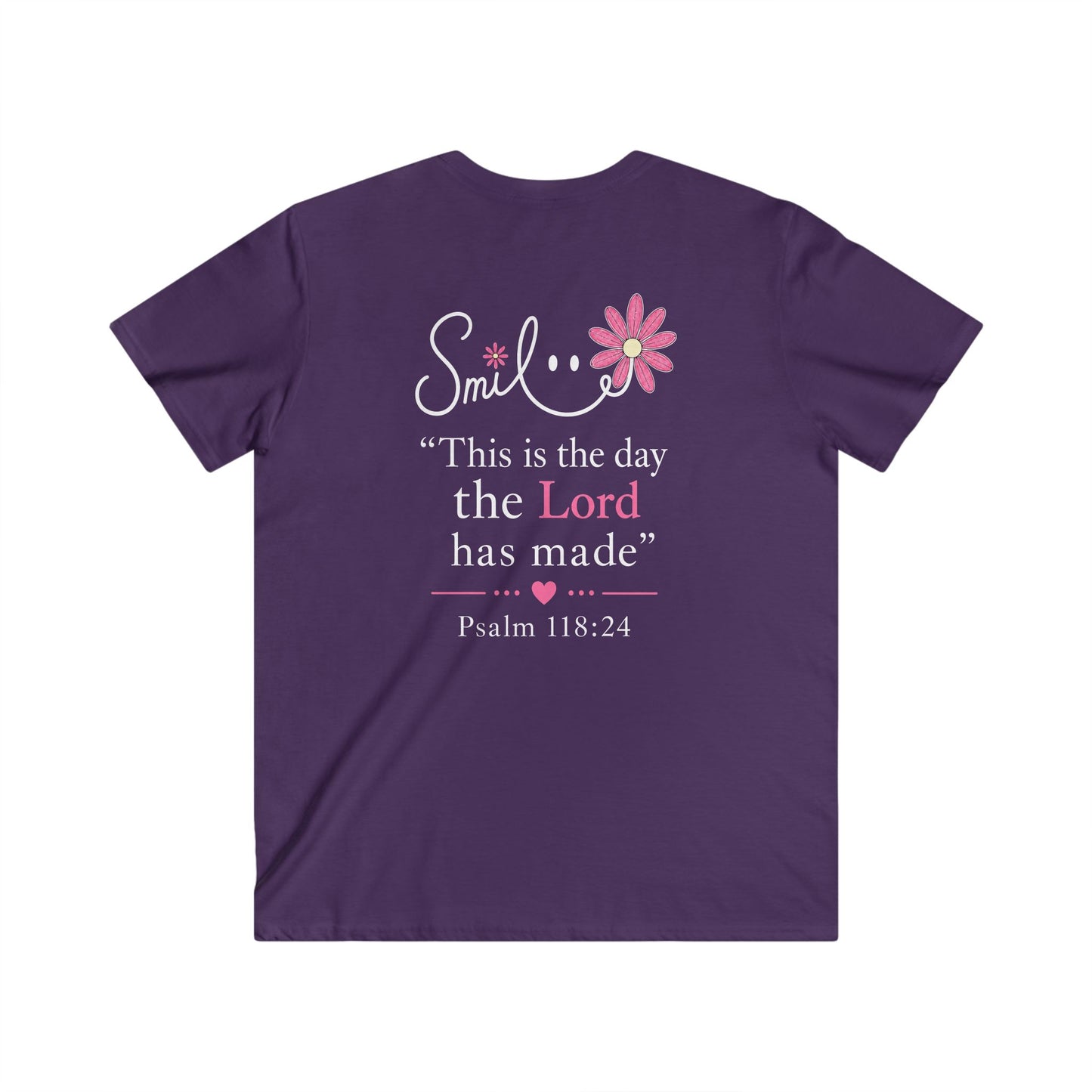 SMILE THIS IS THE DAY THE LORD MADE - V-NECK PREMIUM T-SHIRT