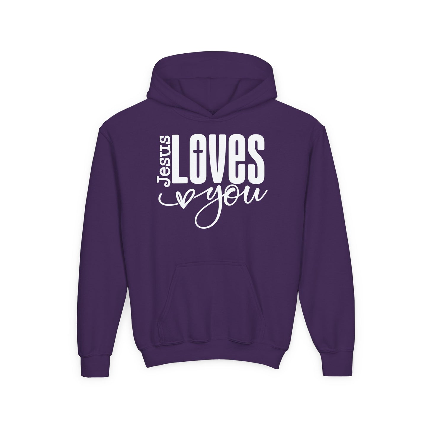 JESUS LOVES YOU - YOUTH MEDIUM-HEAVY WEIGHT HOODIE