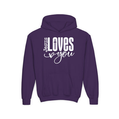 JESUS LOVES YOU - YOUTH MEDIUM-HEAVY WEIGHT HOODIE