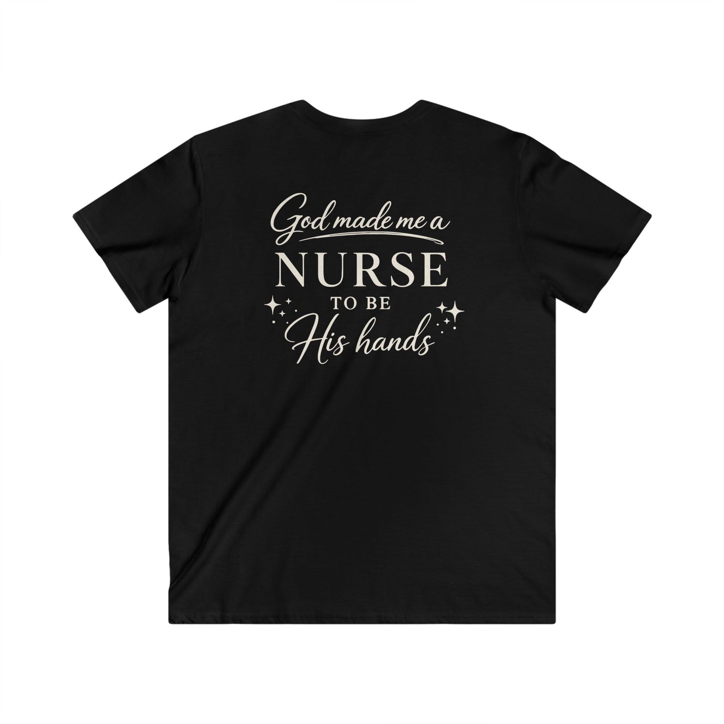 GOD MADE ME A NURSE - V-NECK PREMIUM T-SHIRT