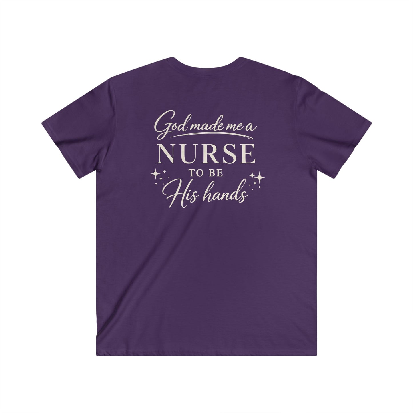 GOD MADE ME A NURSE - V-NECK PREMIUM T-SHIRT