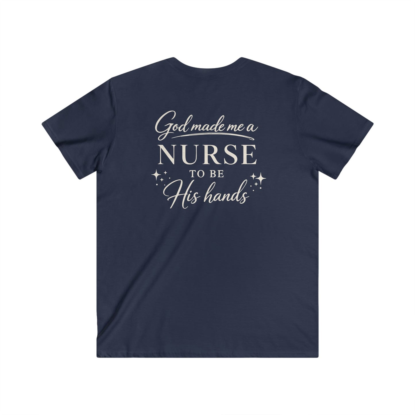 GOD MADE ME A NURSE - V-NECK PREMIUM T-SHIRT
