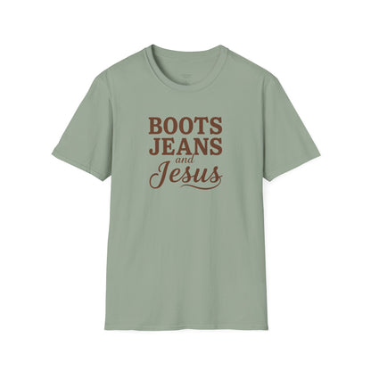 BOOT JEANS AND JESUS - PREMIUM T-SHIRT