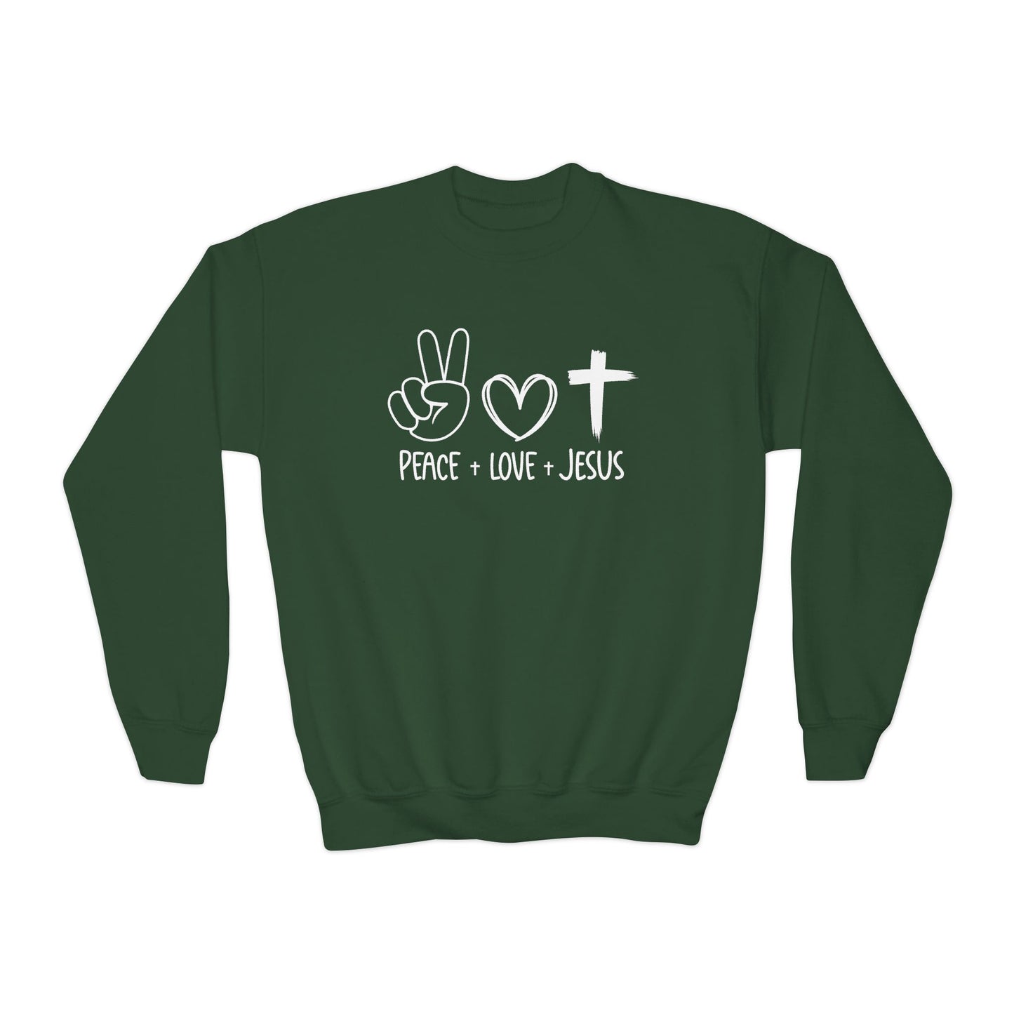 PEACE LOVE JESUS - YOUTH SWEATSHIRT