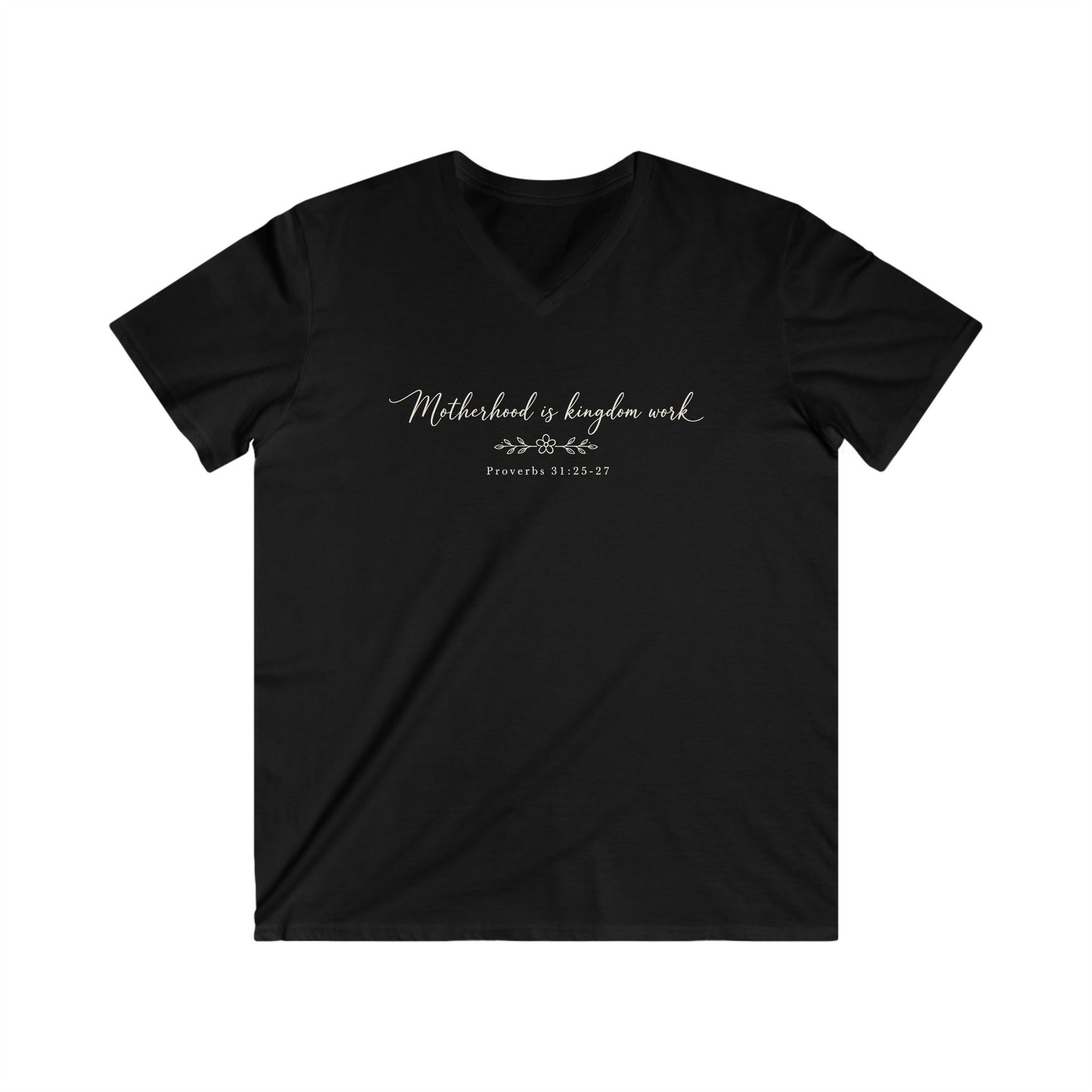 MOTHERHOOD IS KINGDOM WORK - V-NECK PREMIUM T-SHIRT