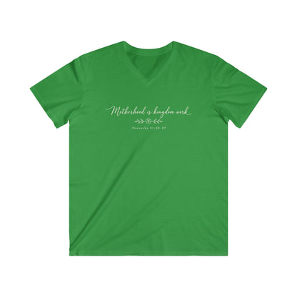 MOTHERHOOD IS KINGDOM WORK - V-NECK PREMIUM T-SHIRT