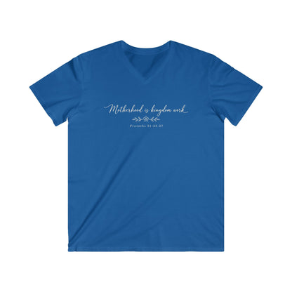MOTHERHOOD IS KINGDOM WORK - V-NECK PREMIUM T-SHIRT