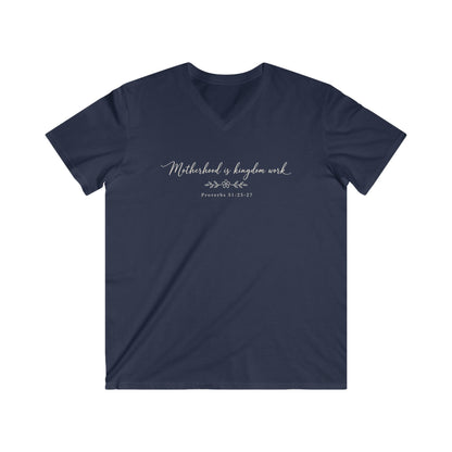 MOTHERHOOD IS KINGDOM WORK - V-NECK PREMIUM T-SHIRT
