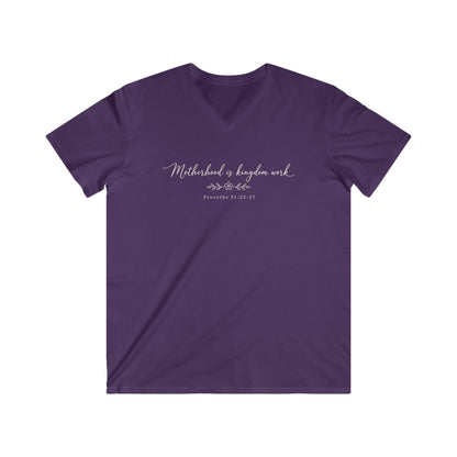 MOTHERHOOD IS KINGDOM WORK - V-NECK PREMIUM T-SHIRT