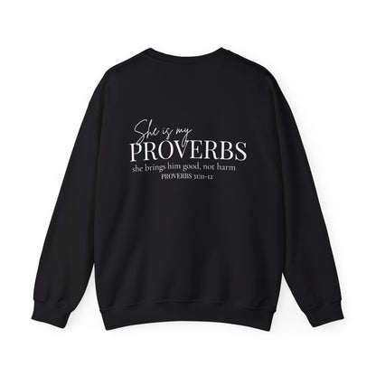 SHE IS MY PROVERBS - MEDIUM-HEAVY WEIGHT  SWEATSHIRT