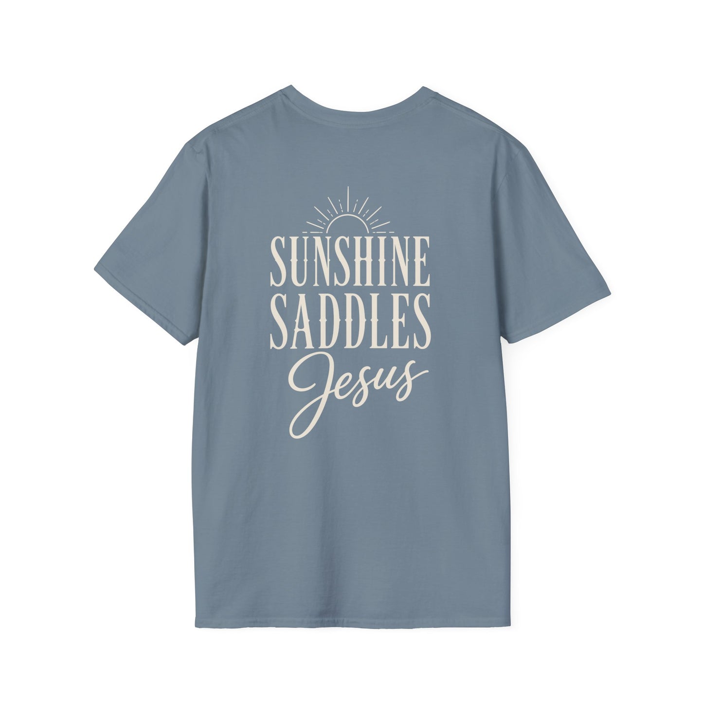 JESUS SUNSHINE SADDLES - PREMIUM T-SHIRT