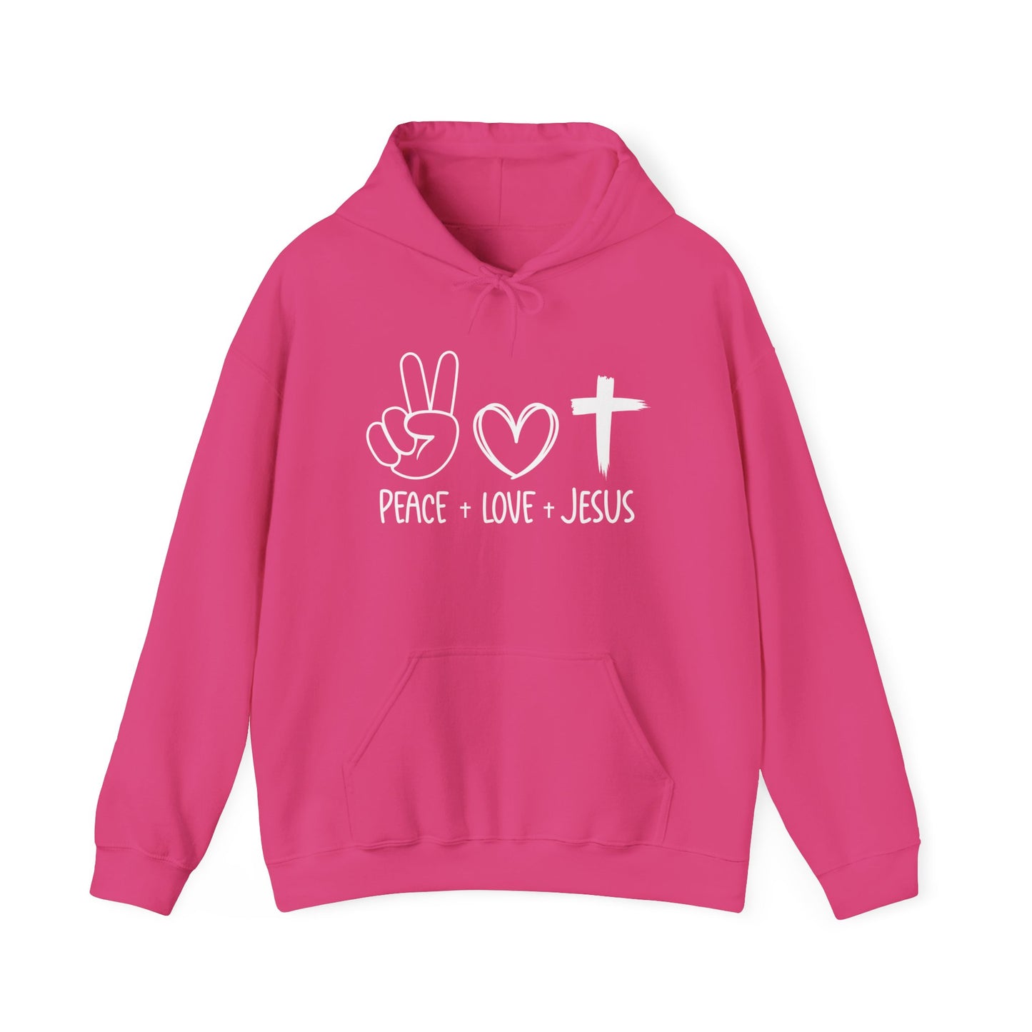 PEACE LOVE JESUS - MEDIUM-HEAVY WEIGHT HOODIE