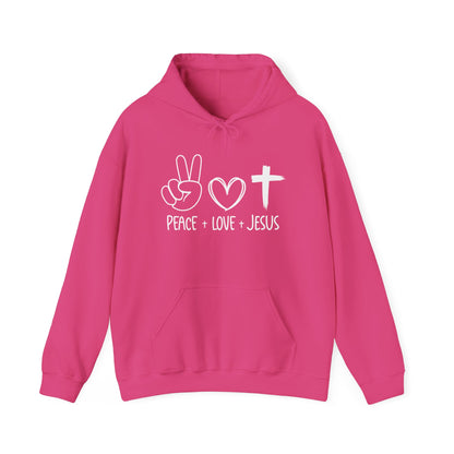 PEACE LOVE JESUS - MEDIUM-HEAVY WEIGHT HOODIE