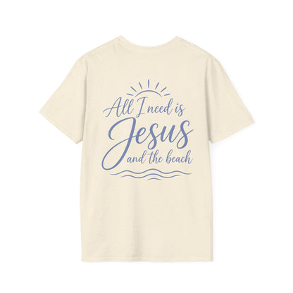ALL I NEED IS JESUS AND THE BEACH F/B - PREMIUM T-SHIRT