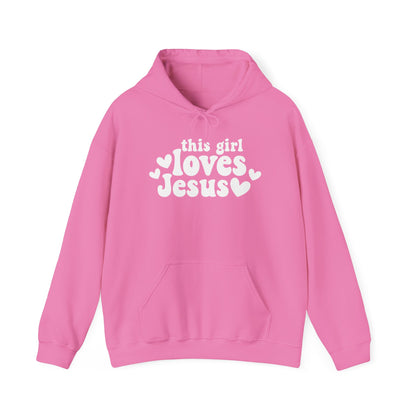 THIS GIRL LOVES JESUS - MEDIUM-HEAVY WEIGHT HOODIE