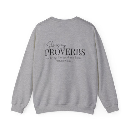 SHE IS MY PROVERBS - MEDIUM-HEAVY WEIGHT  SWEATSHIRT