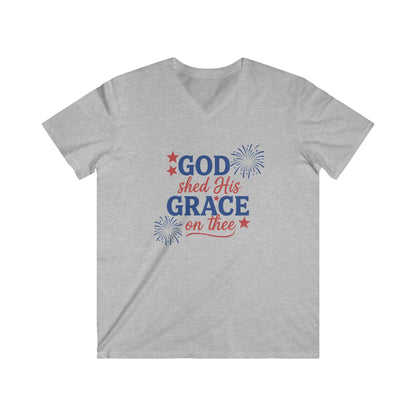 GOD SHED HIS GRACE ON THEE - V-NECK PREMIUM T-SHIRT
