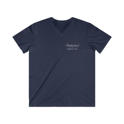 MOTHERHOOD IS KINGDOM WORK FLORAL - V-NECK PREMIUM T-SHIRT