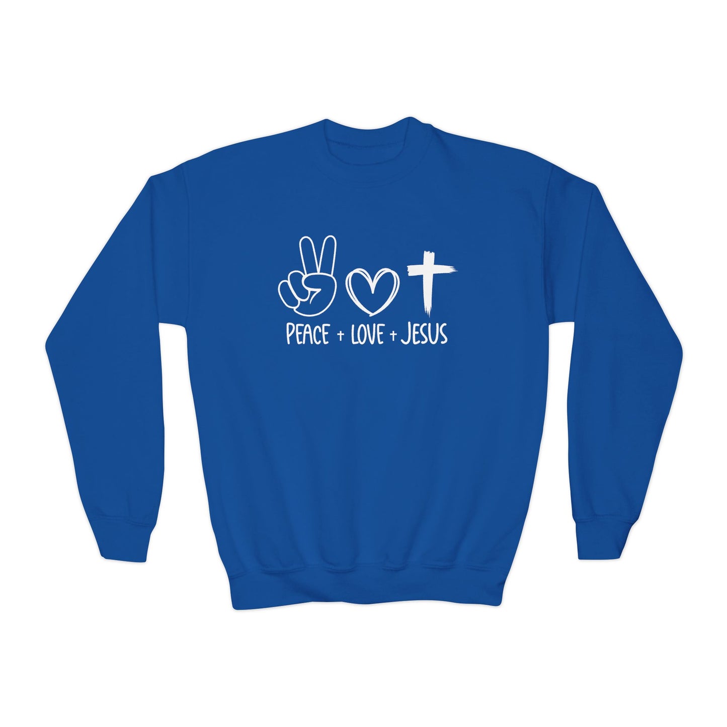 PEACE LOVE JESUS - YOUTH SWEATSHIRT
