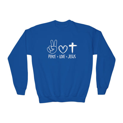 PEACE LOVE JESUS - YOUTH SWEATSHIRT