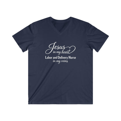JESUS IN MY HEART - V-NECK PREMIUM T-SHIRT