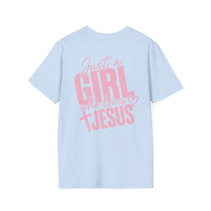 JUST A GIRL WHO LOVES JESUS - PREMIUM T-SHIRT